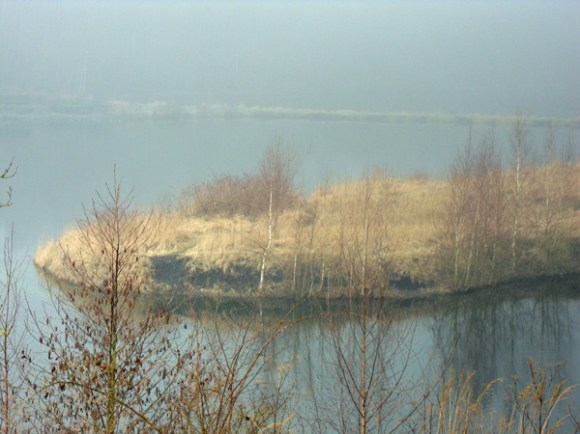 Plan d'eau sur un terril - Rando des renards des sables 2013
