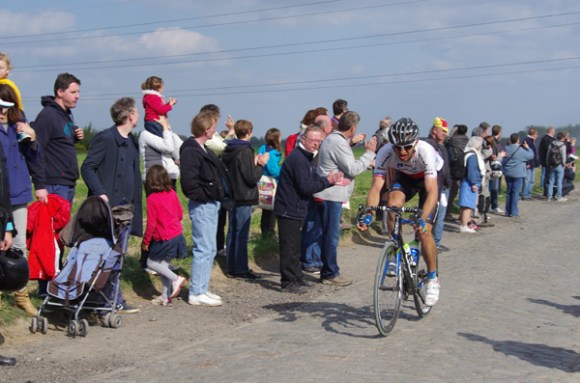Paris Roubaix 2014 - Pavé de Gruson - cyclistes