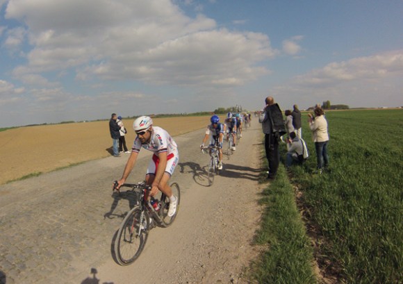 Paris Roubaix 2014 - Pavé de Gruson - cyclistes