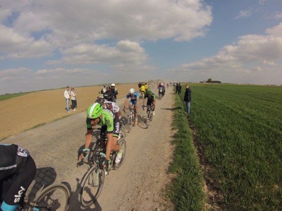Paris Roubaix 2014 - Pavé de Gruson - cyclistes