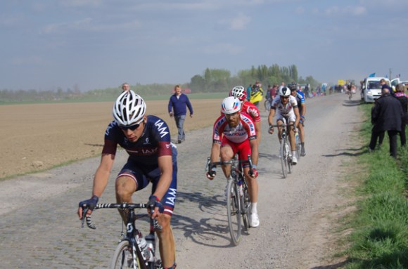 Paris Roubaix 2014 - Pavé de Gruson - cyclistes