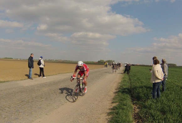 Paris Roubaix 2014 - Pavé de Gruson - cyclistes