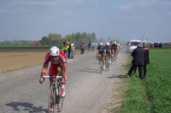 Paris Roubaix 2014 - Pavé de Gruson - cyclistes