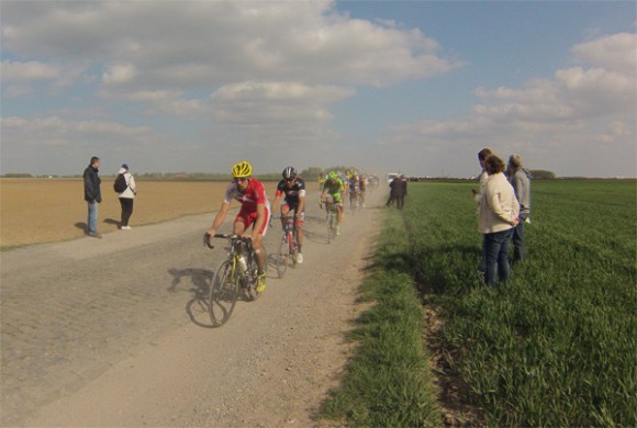 Paris Roubaix 2014 - Pavé de Gruson - cyclistes