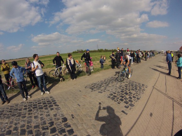 Paris Roubaix 2014 - Pavé de Gruson - cyclistes