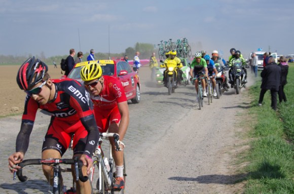 Paris Roubaix 2014 - Pavé de Gruson - cyclistes