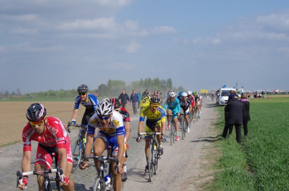 Paris Roubaix 2014 - Pavé de Gruson - cyclistes