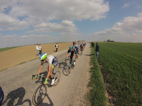Paris Roubaix 2014 - Pavé de Gruson - cyclistes