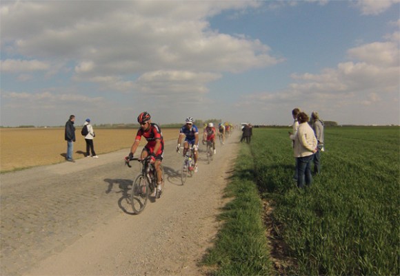 Paris Roubaix 2014 - Pavé de Gruson - cyclistes