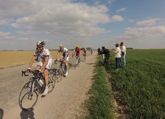 Paris Roubaix 2014 - Pavé de Gruson - cyclistes