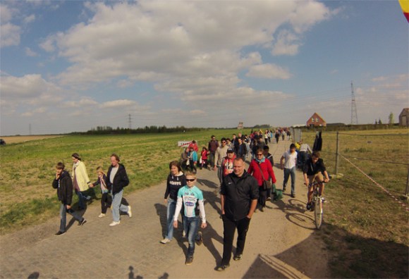 Paris Roubaix 2014 - Pavé de Gruson - cyclistes