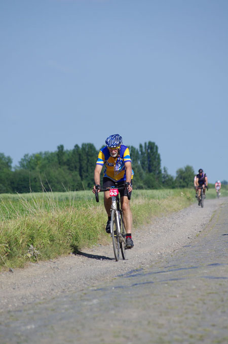 Paris Roubaix Cyclo 2014 - Pavé de Gruson - Cyclistes