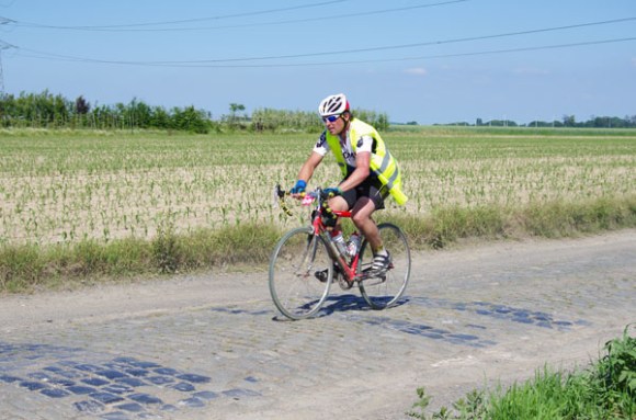 Paris Roubaix Cyclo 2014 - Pavé de Gruson - Cyclistes