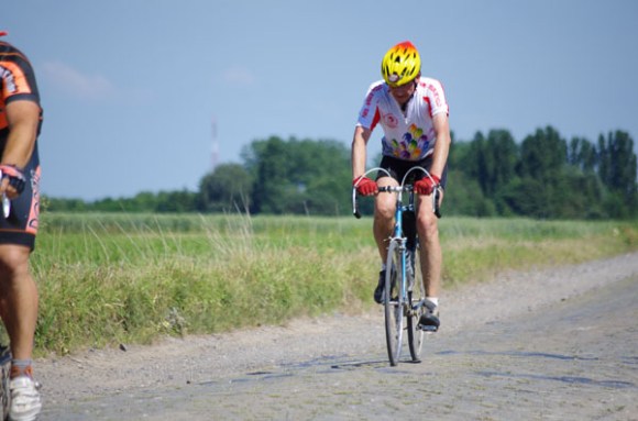 Paris Roubaix Cyclo 2014 - Pavé de Gruson - Cyclistes