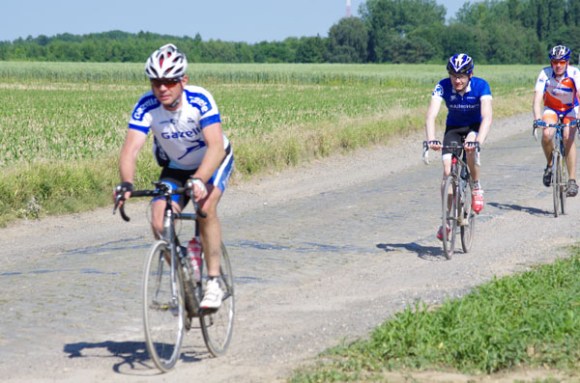 Paris Roubaix Cyclo 2014 - Pavé de Gruson - Cyclistes