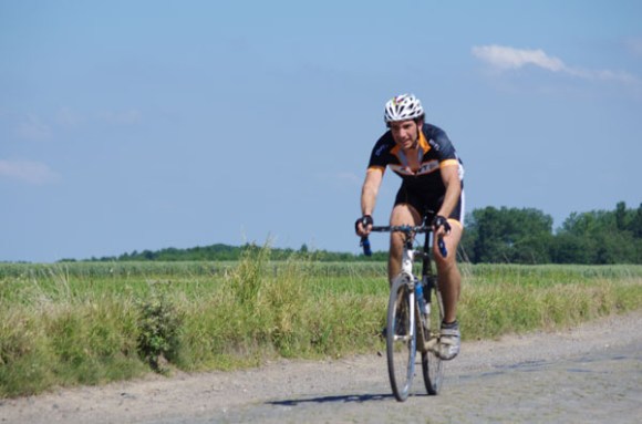 Paris Roubaix Cyclo 2014 - Pavé de Gruson - Cyclistes