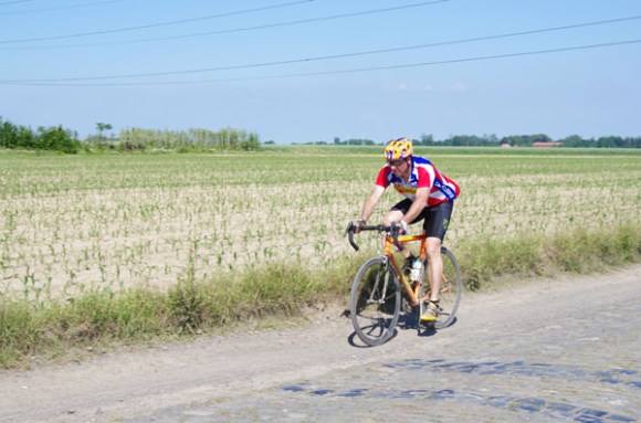 Paris Roubaix Cyclo 2014 - Pavé de Gruson - Cyclistes