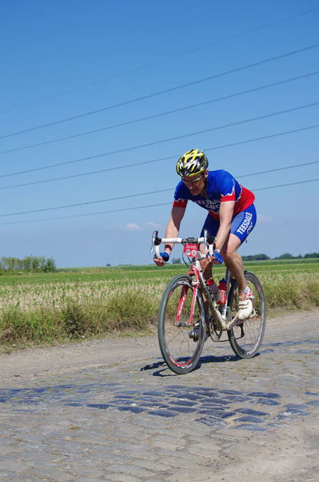 Paris Roubaix Cyclo 2014 - Pavé de Gruson - Cyclistes