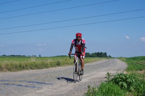 Paris Roubaix Cyclo 2014 - Pavé de Gruson - Cyclistes