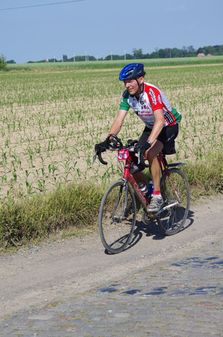 Paris Roubaix Cyclo 2014 - Pavé de Gruson - Cyclistes