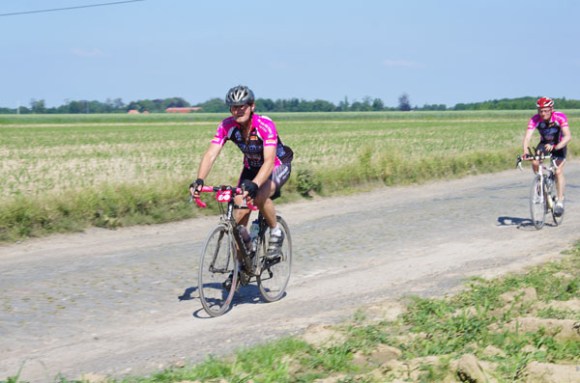 Paris Roubaix Cyclo 2014 - Pavé de Gruson - Cyclistes