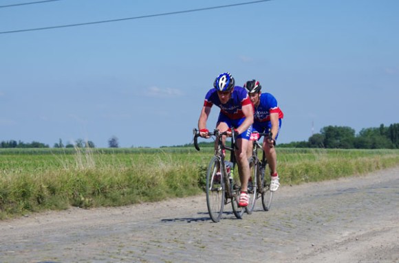Paris Roubaix Cyclo 2014 - Pavé de Gruson - Cyclistes