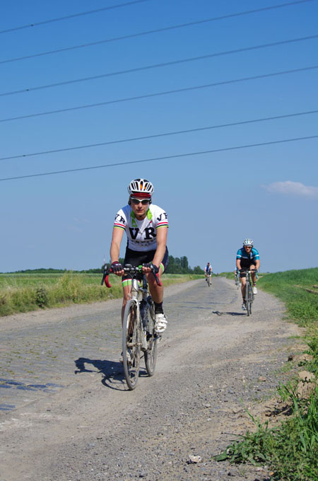 Paris Roubaix Cyclo 2014 - Pavé de Gruson - Cyclistes