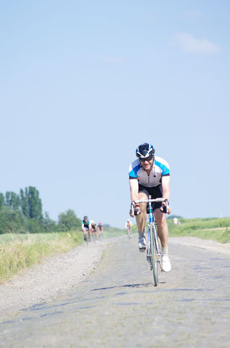 Paris Roubaix Cyclo 2014 - Pavé de Gruson - Cyclistes