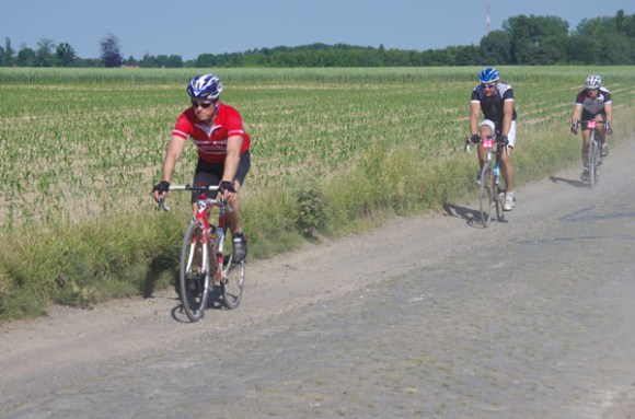 Paris Roubaix Cyclo 2014 - Pavé de Gruson - Cyclistes
