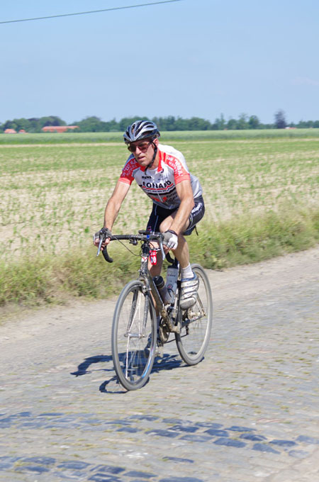 Paris Roubaix Cyclo 2014 - Pavé de Gruson - Cyclistes