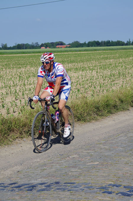 Paris Roubaix Cyclo 2014 - Pavé de Gruson - Cyclistes