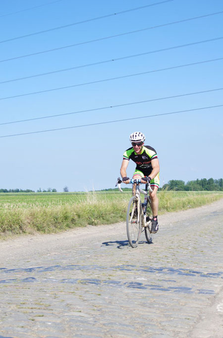 Paris Roubaix Cyclo 2014 - Pavé de Gruson - Cyclistes
