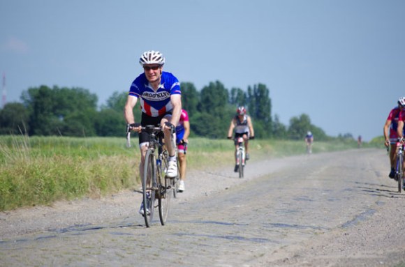 Paris Roubaix Cyclo 2014 - Pavé de Gruson - Cyclistes