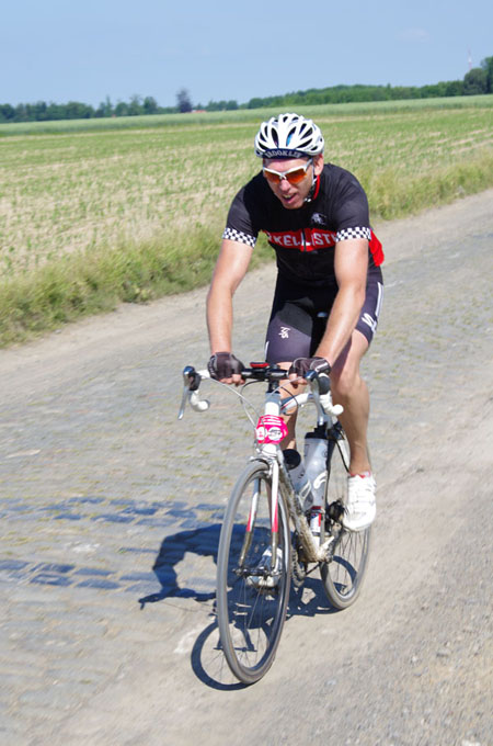 Paris Roubaix Cyclo 2014 - Pavé de Gruson - Cyclistes