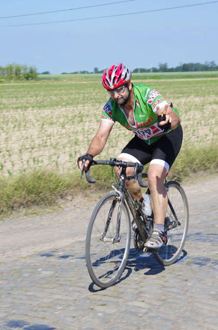 Paris Roubaix Cyclo 2014 - Pavé de Gruson - Cyclistes