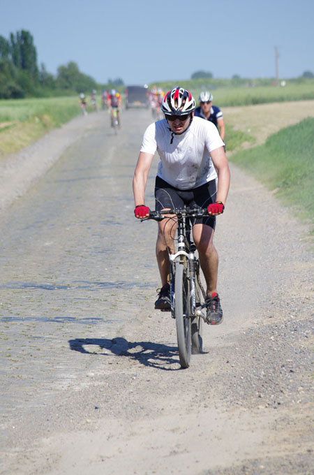 Paris Roubaix Cyclo 2014 - Pavé de Gruson - Cyclistes