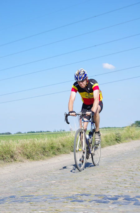 Paris Roubaix Cyclo 2014 - Pavé de Gruson - Cyclistes