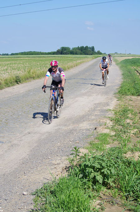 Paris Roubaix Cyclo 2014 - Pavé de Gruson - Cyclistes