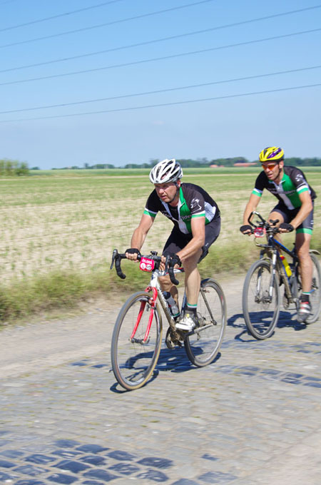 Paris Roubaix Cyclo 2014 - Pavé de Gruson - Cyclistes
