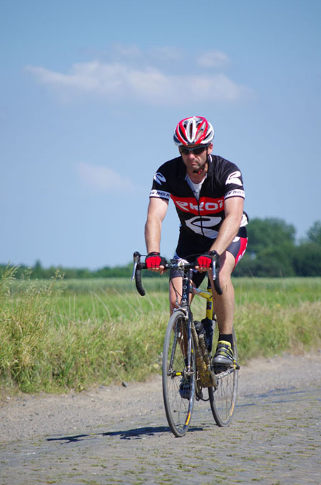 Paris Roubaix Cyclo 2014 - Pavé de Gruson - Cyclistes