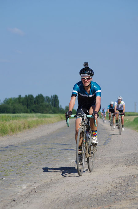 Paris Roubaix Cyclo 2014 - Pavé de Gruson - Cyclistes