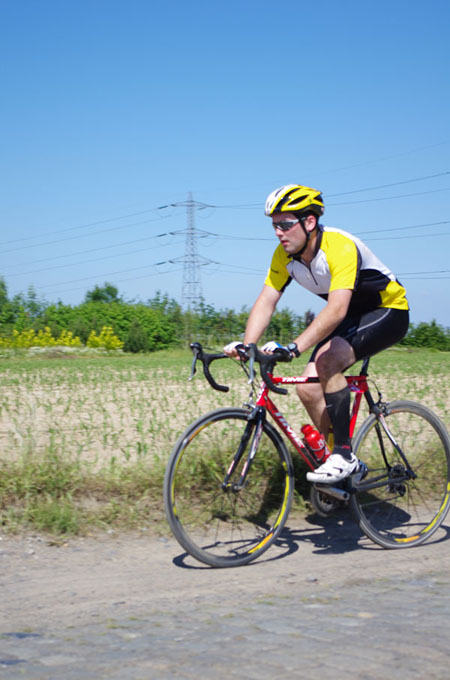 Paris Roubaix Cyclo 2014 - Pavé de Gruson - Cyclistes