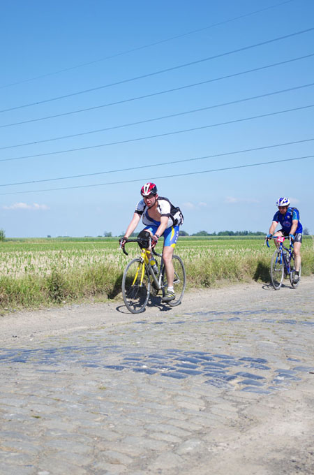 Paris Roubaix Cyclo 2014 - Pavé de Gruson - Cyclistes