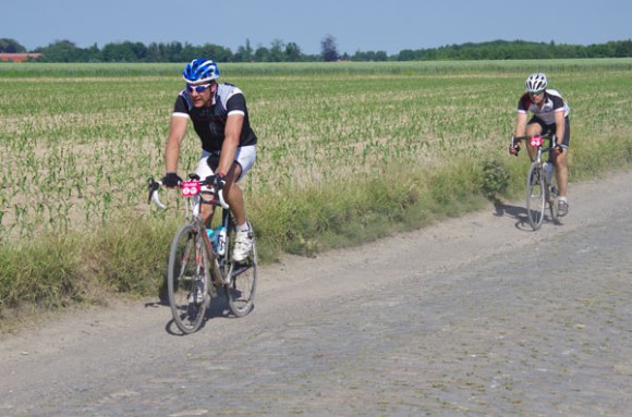 Paris Roubaix Cyclo 2014 - Pavé de Gruson - Cyclistes