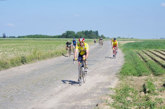 Paris Roubaix Cyclo 2014 - Pavé de Gruson - Cyclistes