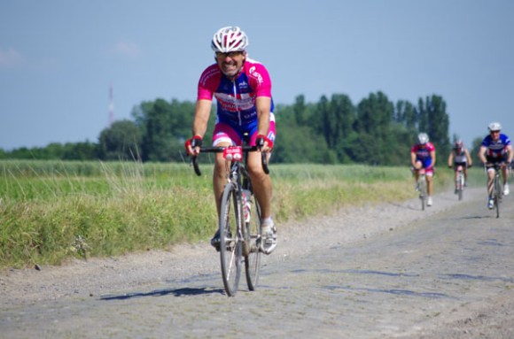 Paris Roubaix Cyclo 2014 - Pavé de Gruson - Cyclistes