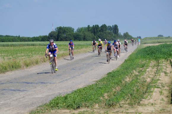 Paris Roubaix Cyclo 2014 - Pavé de Gruson - Cyclistes
