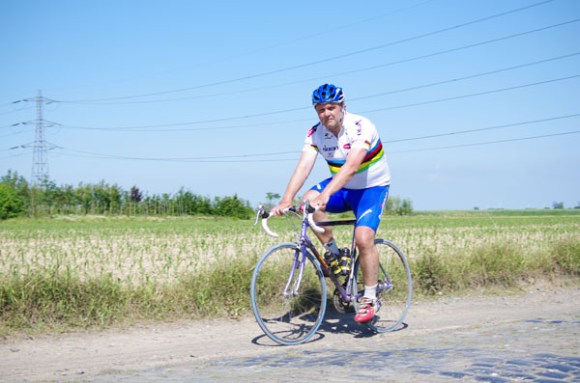 Paris Roubaix Cyclo 2014 - Pavé de Gruson - Cyclistes