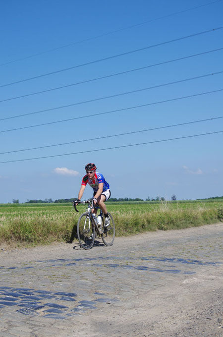 Paris Roubaix Cyclo 2014 - Pavé de Gruson - Cyclistes