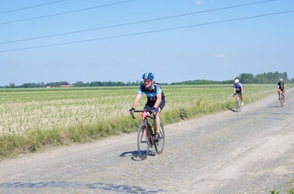 Paris Roubaix Cyclo 2014 - Pavé de Gruson - Cyclistes